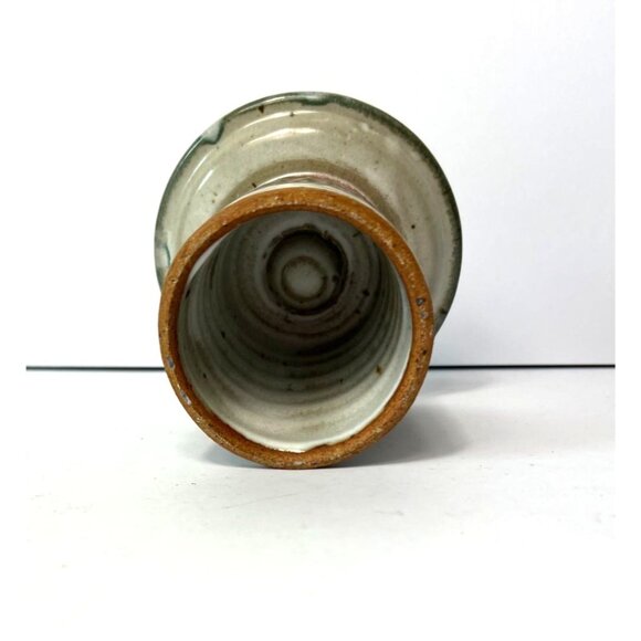 Studio Pottery Rustic Candle Holder Pillar Or Taper Candles 4.5" H 5" W Handmade - Picture 8 of 8